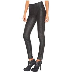(S)‎ NWT $50 Bar III Women's Black Coated Shimmer Leggings